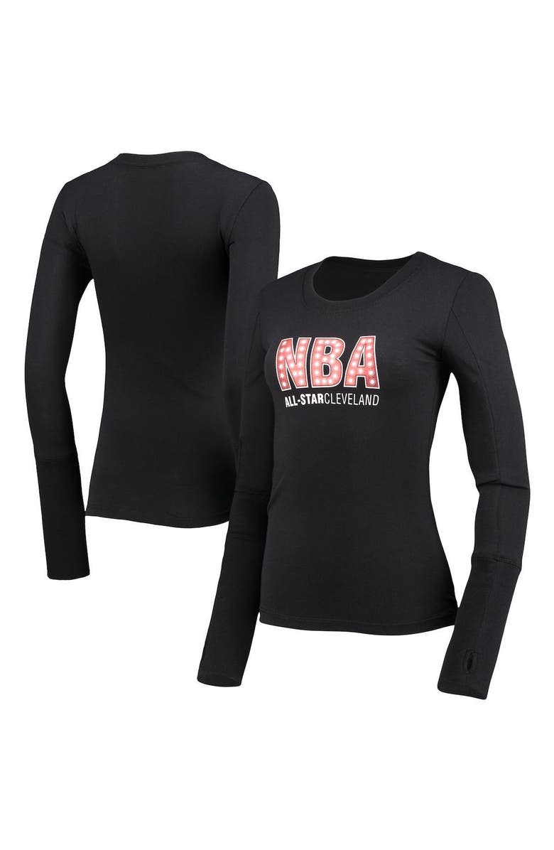 LUSSO Women's Lusso Black 2022 NBA All-Star Game Lizzie Long Sleeve T-Shirt, Alternate, color, 