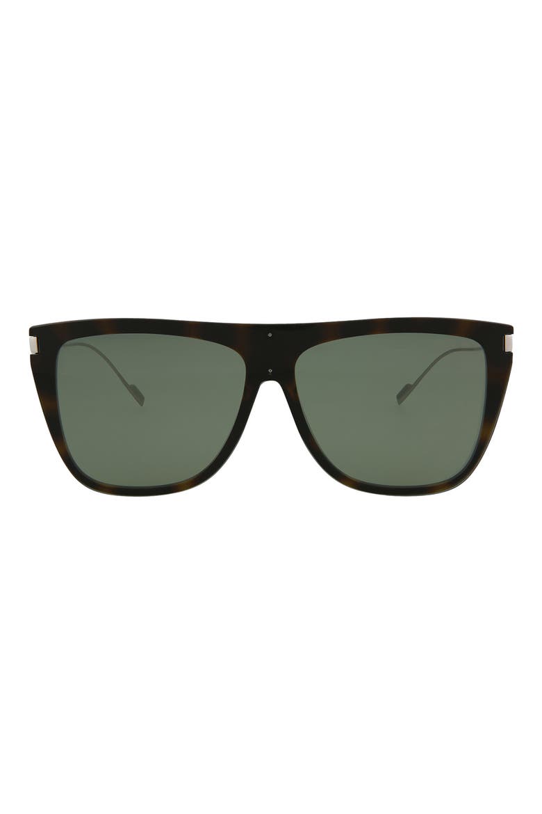 99mm Square Sunglasses, Main, color, SHINY DARK HAVANA