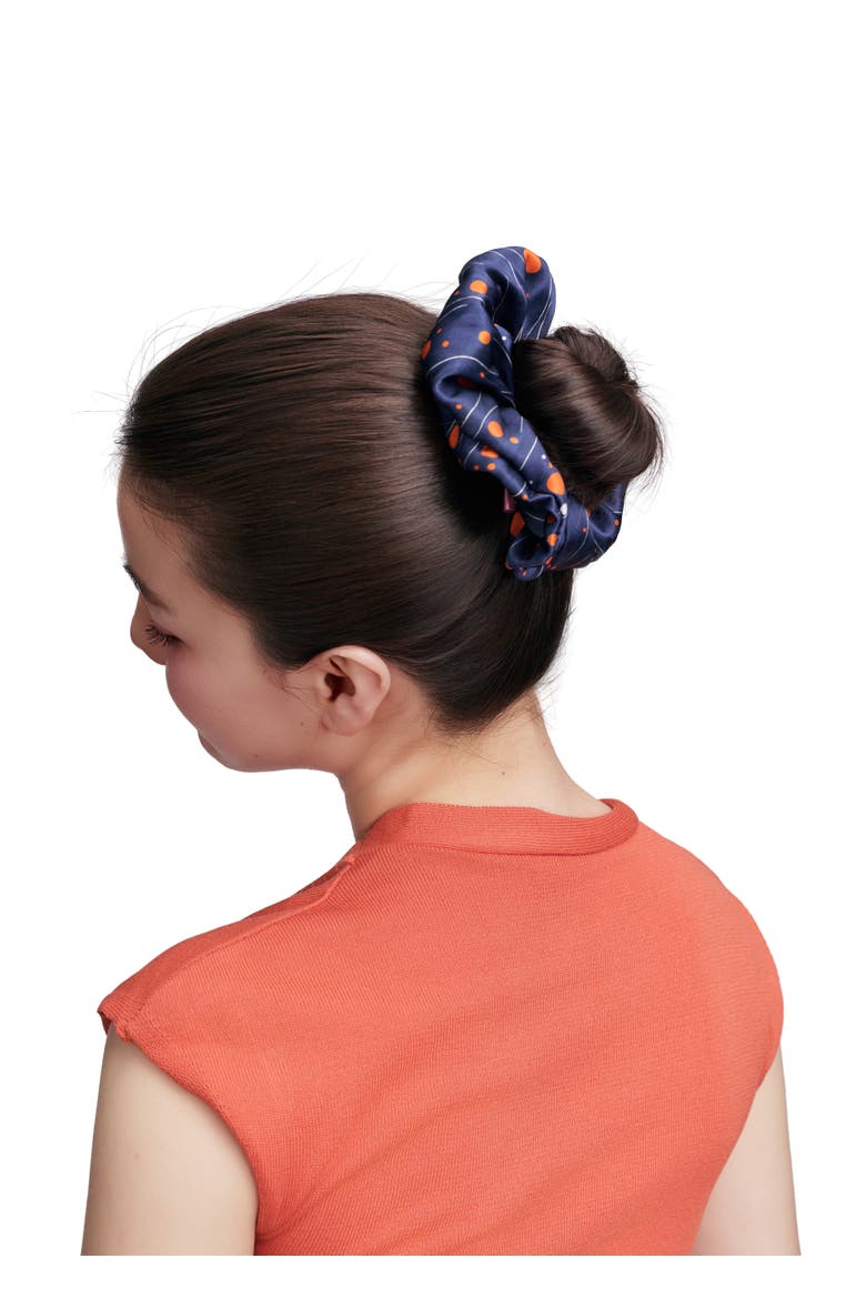 Celestia Silk Scrunchie, Alternate, color, Blue