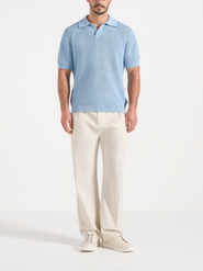 Manière De Voir Conrad Textured Cotton Knit Polo Shirt