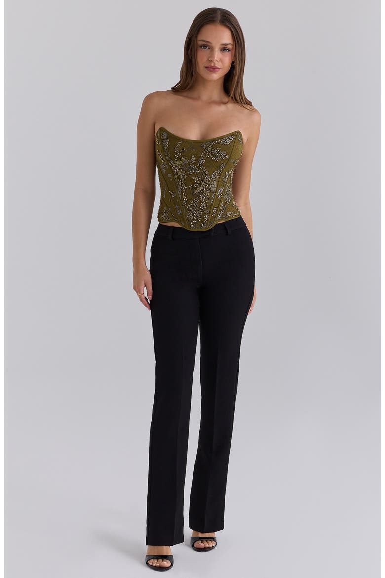 Calliope Embellished Lace Corset Top, Alternate, color, OLIVE