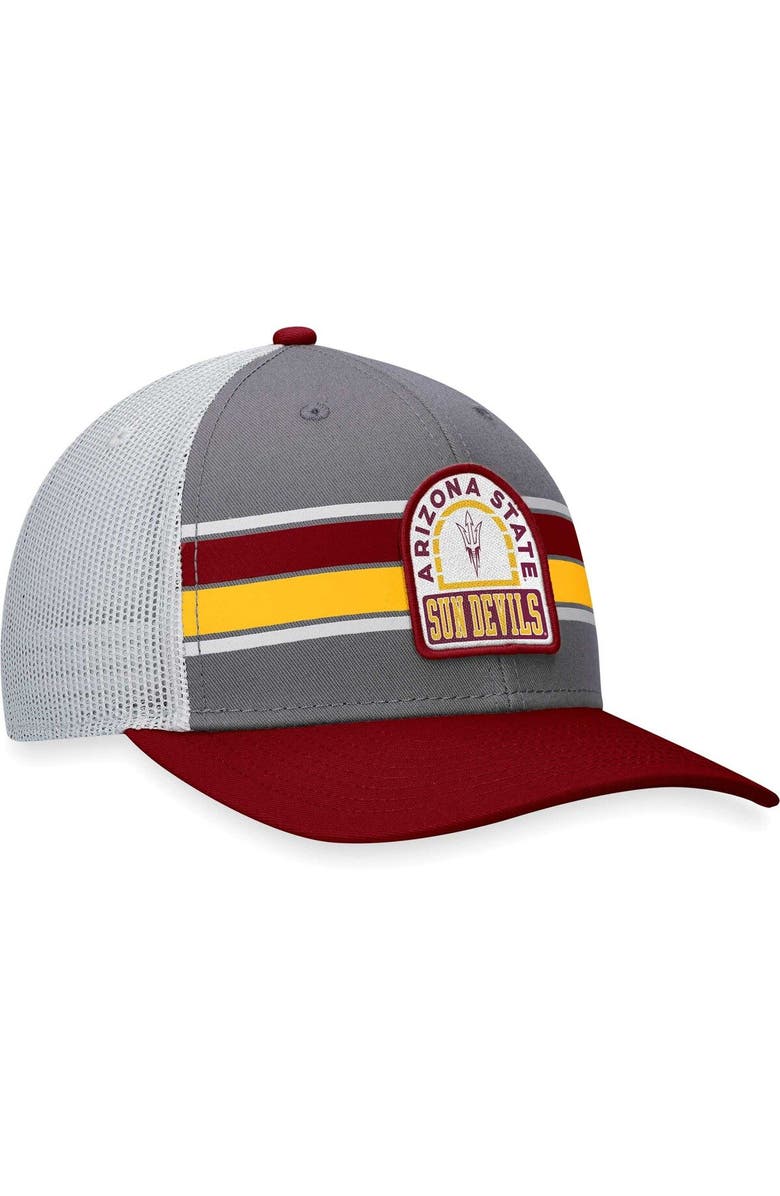 TOP OF THE WORLD Men's Top of the World Gray/Maroon Arizona State Sun Devils Aurora Trucker Adjustable Hat, Alternate, color, Gray