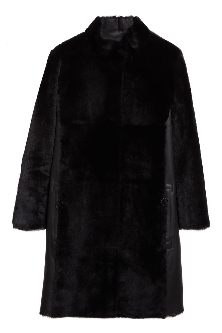 Lambskin Shearling Coat, Alternate, color, BLACK