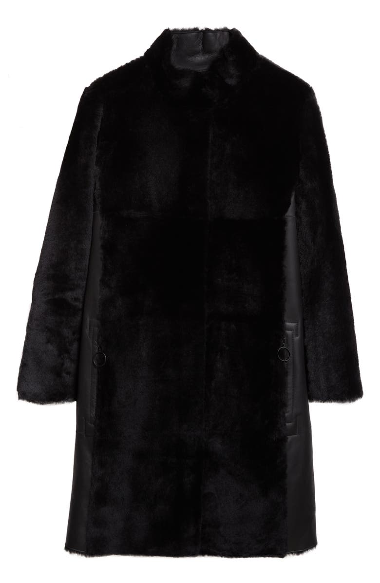 Akris punto Lambskin Shearling Coat, Alternate, color, Black