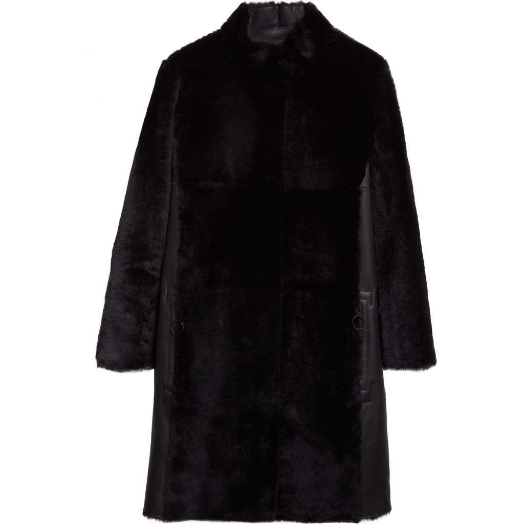 Akris Punto Lambskin Shearling Coat In Black