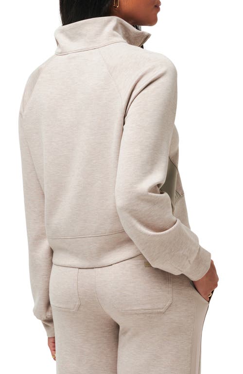Travismathew Delightful Half Zip Pullover In Heather Taupe