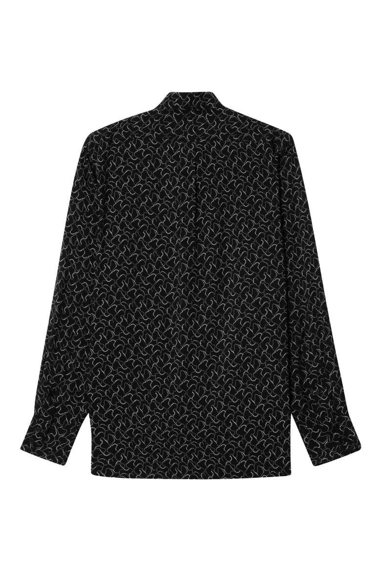 01 Pattern Button-Up Shirt, Alternate, color, BLACK DOTTED WAVE