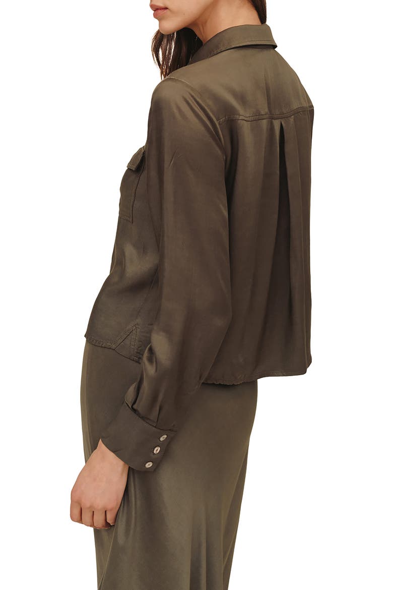 Utility Cropped Shirt, Alternate, color, ARMY OLIVE
