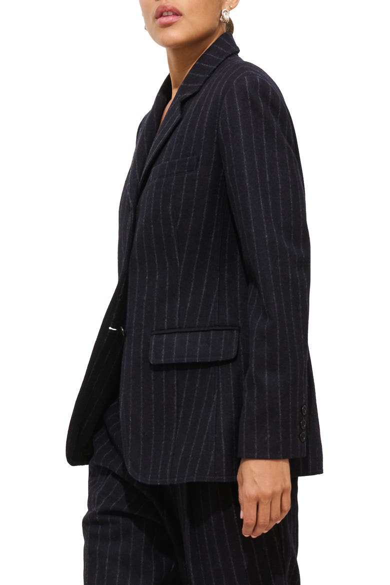 Chalkstripe Wool Blazer, Alternate, color, NAVY/ CHALK