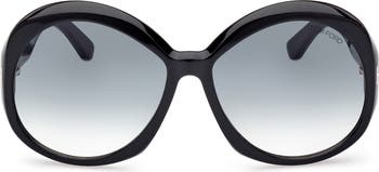 Tom Ford 62mm Round Sunglass Tom Ford Georgia Smoke Gradient Geometric Ladies Sunglasses  main image 2