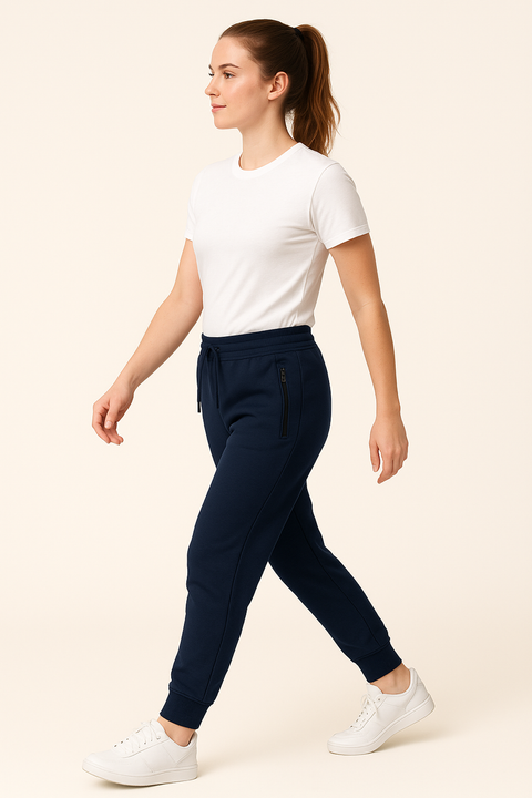 Womens Ultra Soft Singe Pack Dual Zipper Jogger