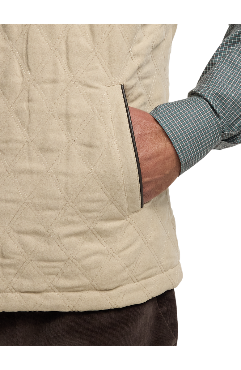 Paul Fredrick Microsuede Check Reversible Vest, Alternate, color, Cream