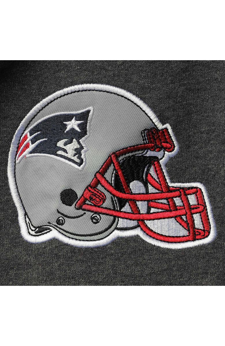 STARTER Men's Starter Heathered Gray/Red New England Patriots Extreme Fireballer Pullover Hoodie, Alternate, color, Heather Gray