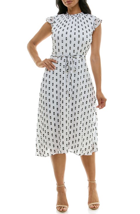 Smock Chiffon Midi Dress