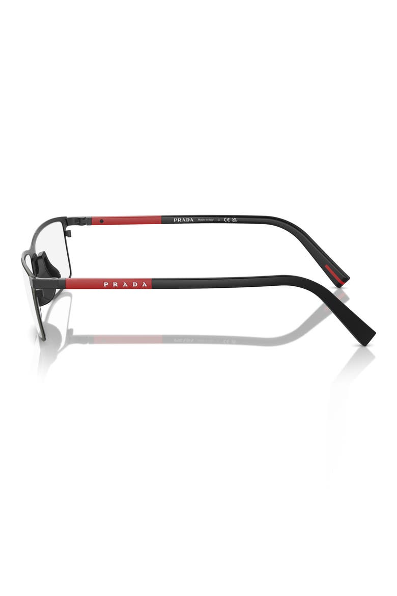 55mm Rectangular Optical Glasses, Alternate, color, GREY RUBBER