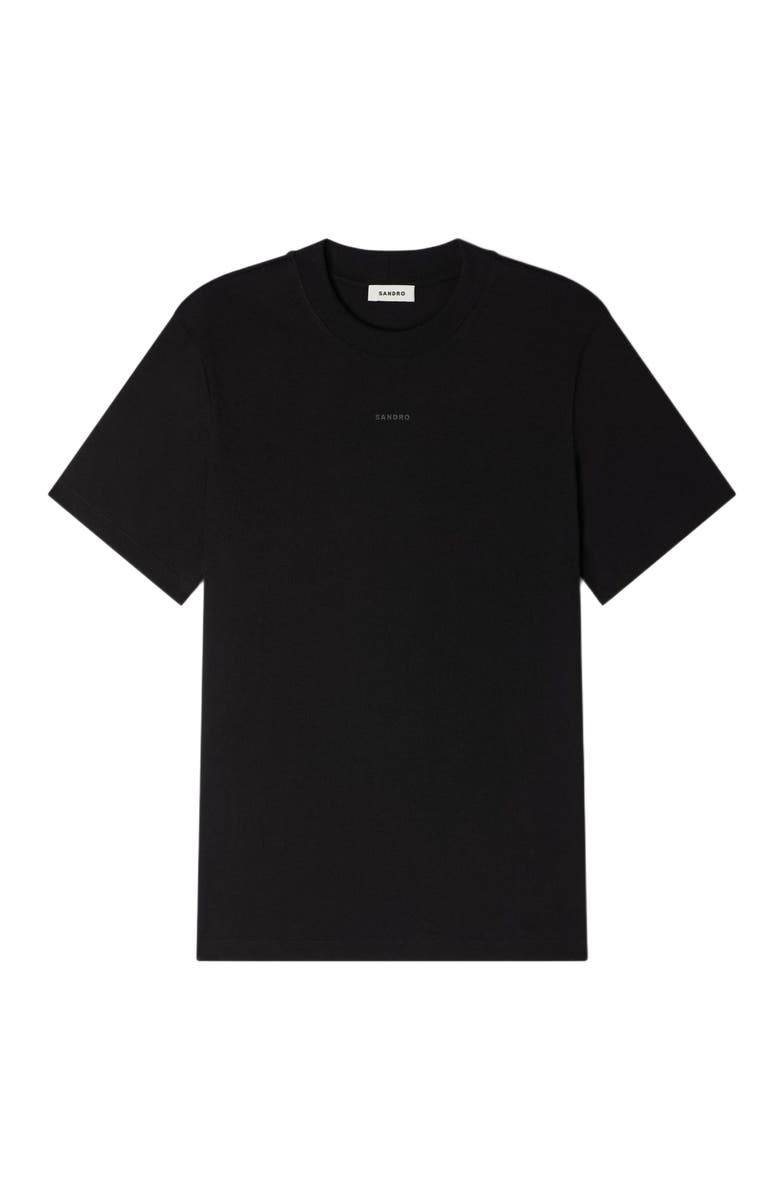SANDRO Cotton T-shirt, Alternate, color, Black