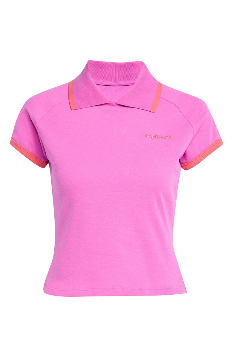 adidas Trefoil Logo Stretch Cotton Piqué Polo, Alternate, color, Semi Lucid Fuchsia