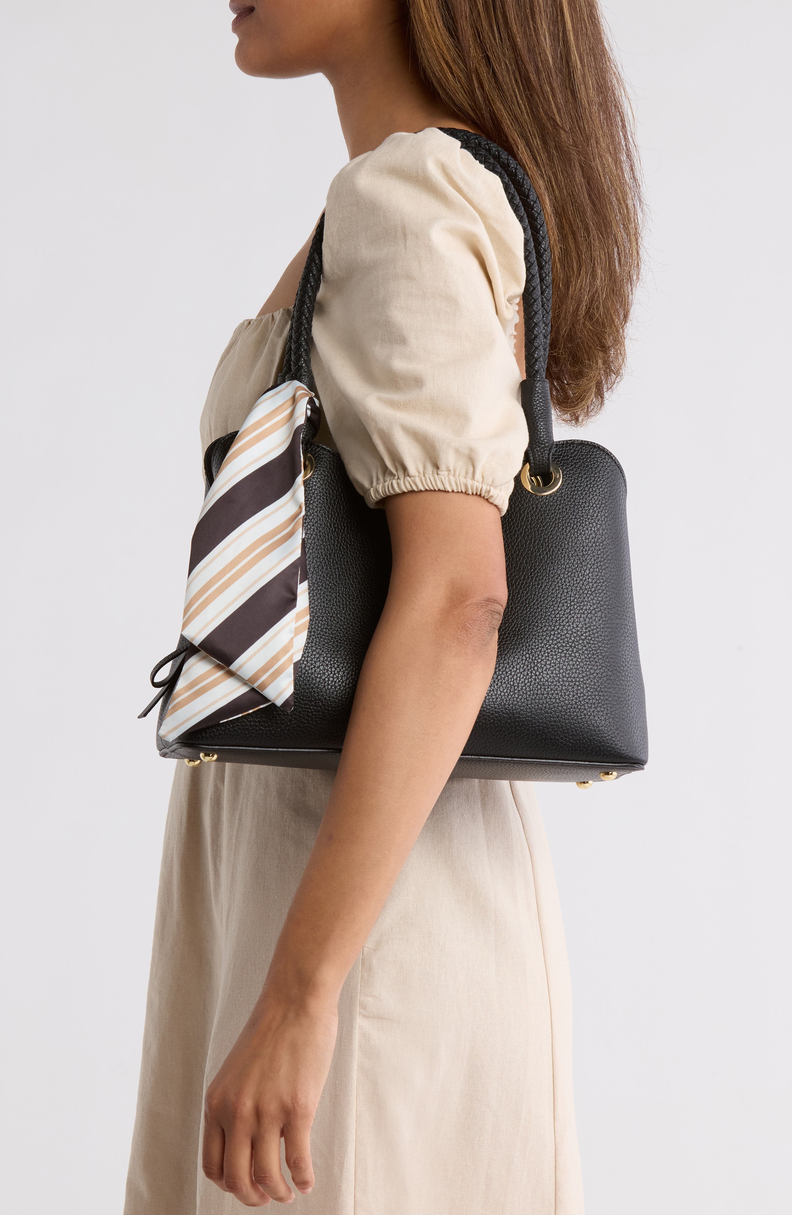 Nanette Lepore Sybil Braided Handle Shoulder Bag, Alternate, color, 