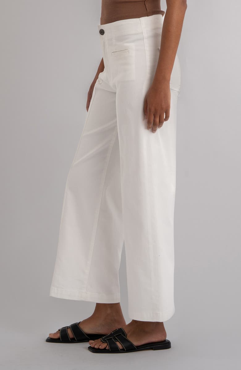 KUT from the Kloth Meg Seamed High Waist Ankle Wide Leg Pants, Alternate, color, White Jm