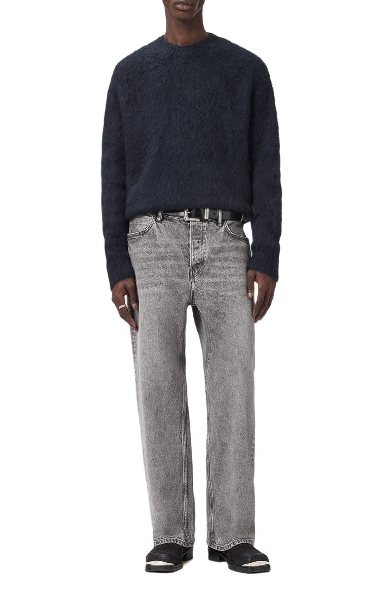 AllSaints Coby Crewneck Wool & Mohair Sweater, Alternate, color, Ink Blue