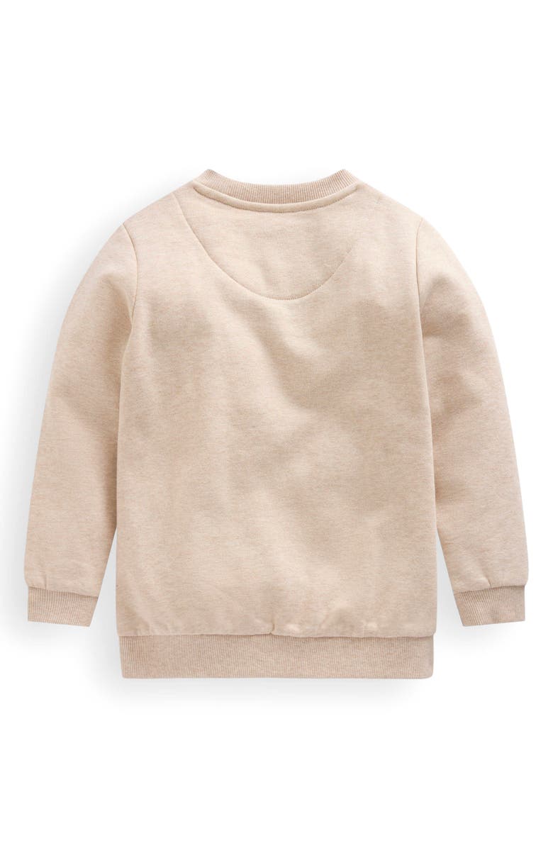 Mini Boden Kids' Pumpkin Appliqué Sweatshirt, Alternate, color, Oatmeal Marl Pumpkin