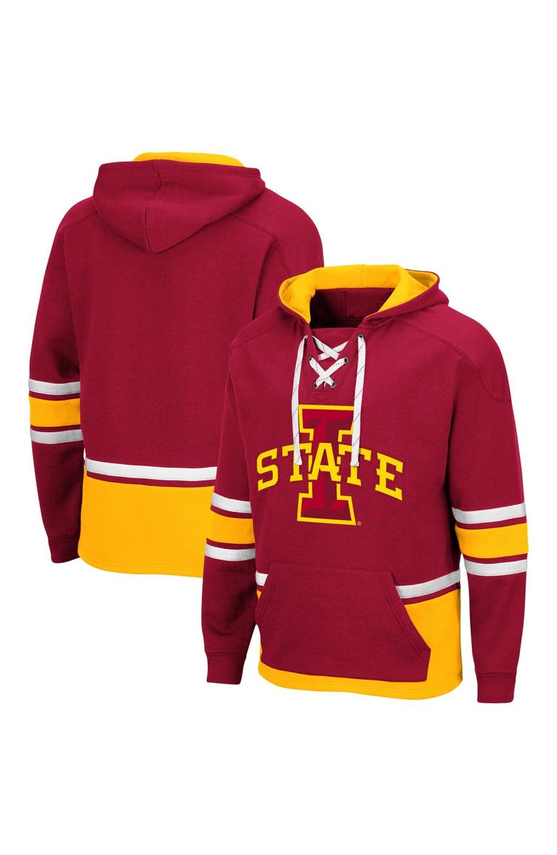 COLOSSEUM Men's Colosseum Cardinal Iowa State Cyclones Lace Up 3.0 Pullover Hoodie, Main, color, Cardinal