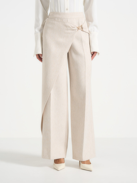Beryl Wrap Tailored Trousers With Hardware Detail