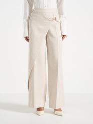 Manière De Voir Beryl Wrap Tailored Trousers With Hardware Detail