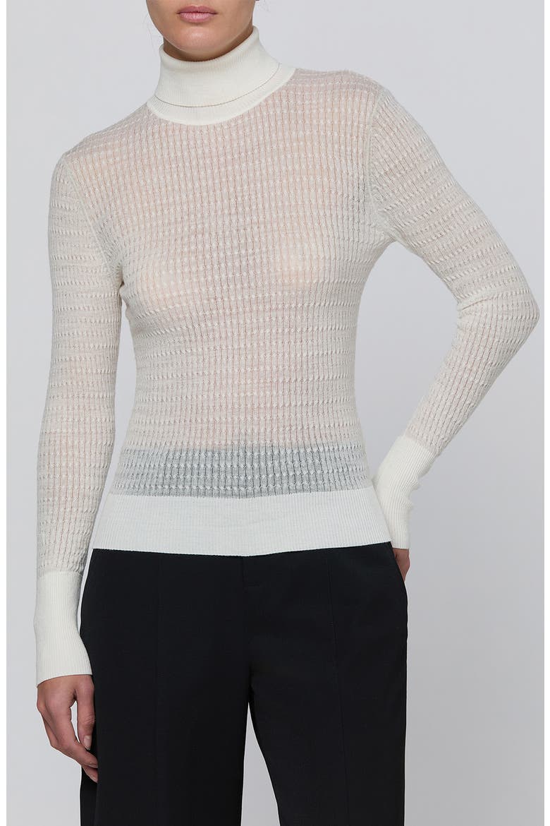 Umbra Cable Wool Turtleneck Top, Main, color, IVORY