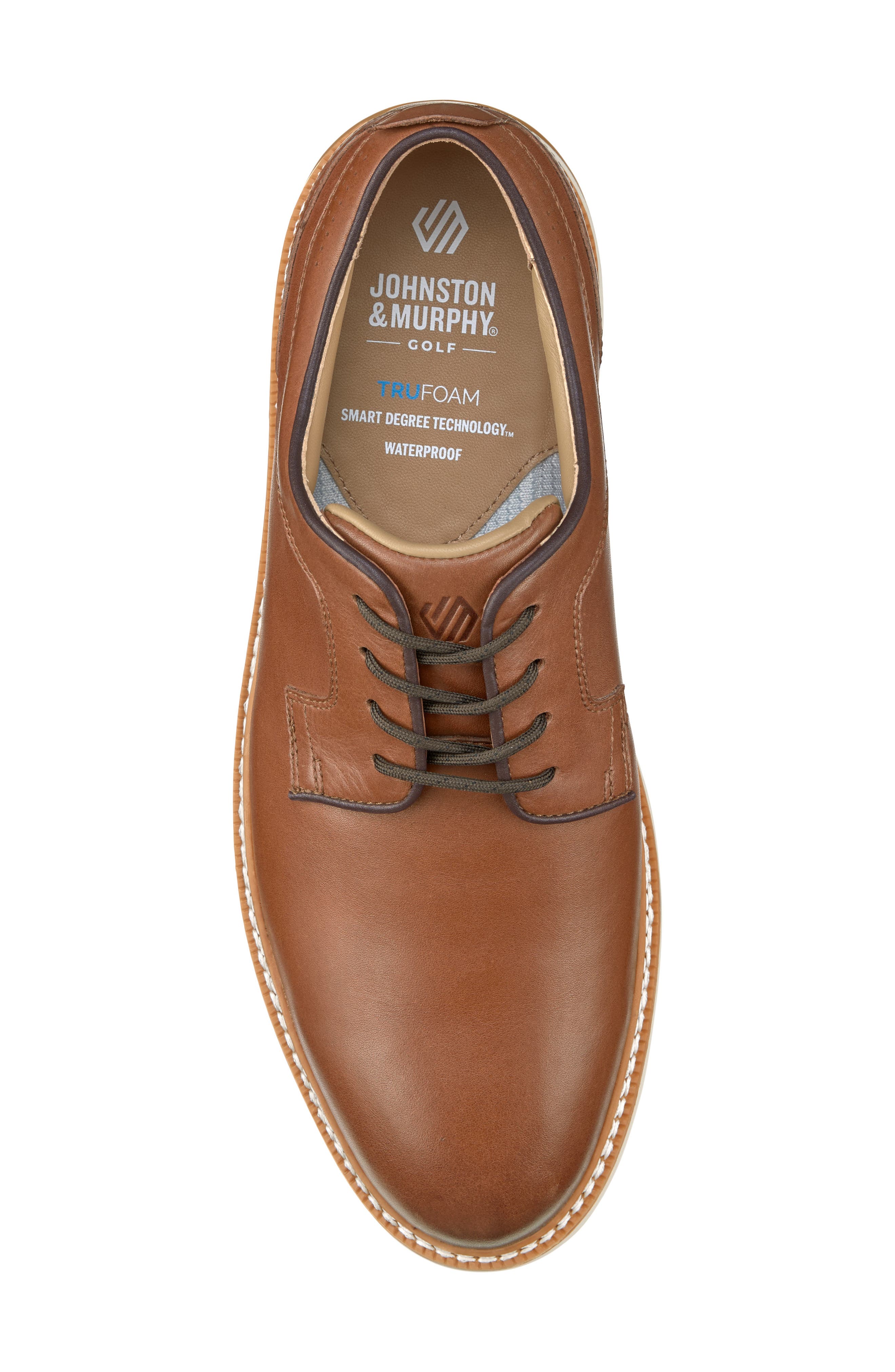 Upton GL1 Luxe Hybrid Waterproof Golf Shoe, Alternate, color, TAN FULL GRAIN