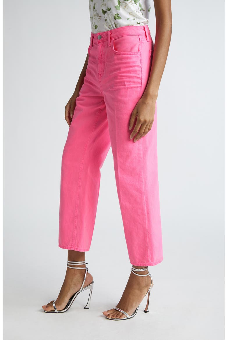 June High Waist Crop Stovepipe Jeans, Alternate, color, SHOCKING P