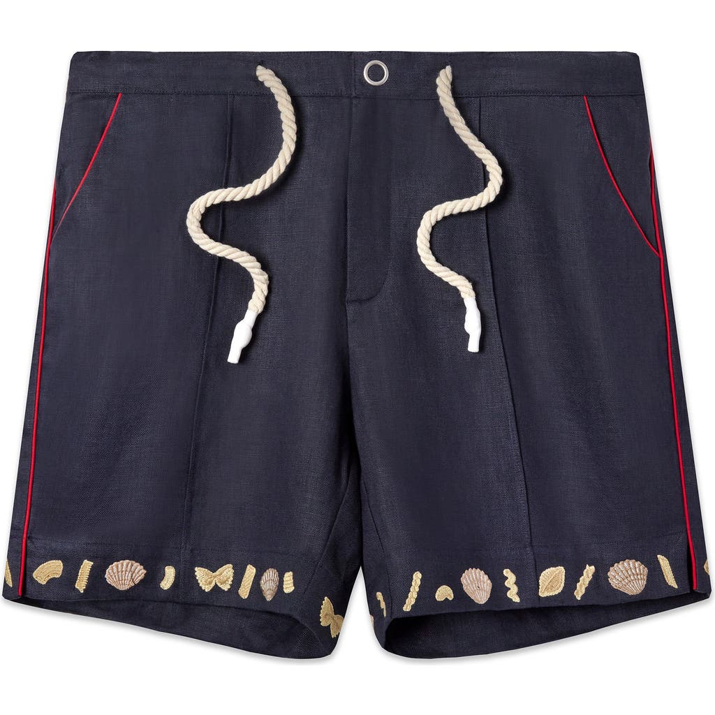 Tombolo 'vongole!' Cabana Shorts In Navy