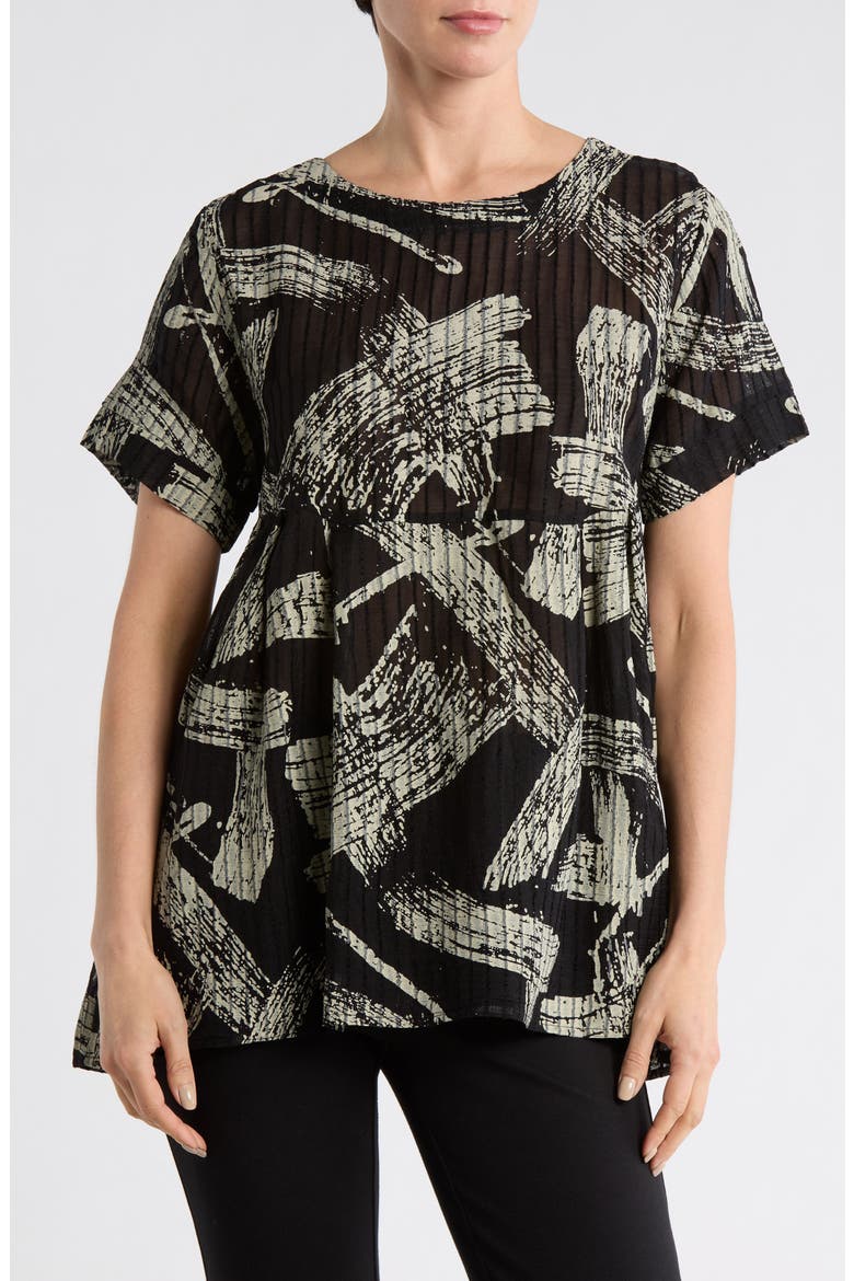 Draped Grommet T-Shirt, Main, color, BLACK