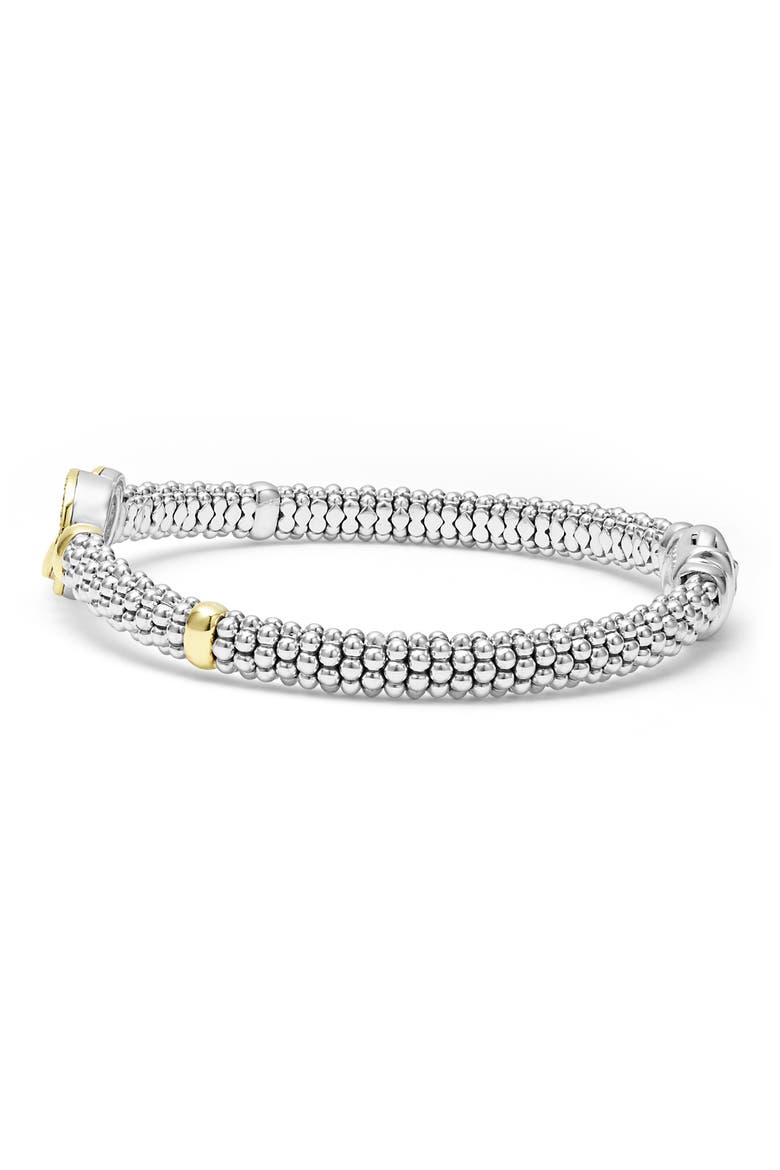 Interlocking Diamond Caviar Bracelet, 6mm, Alternate, color, SILVER