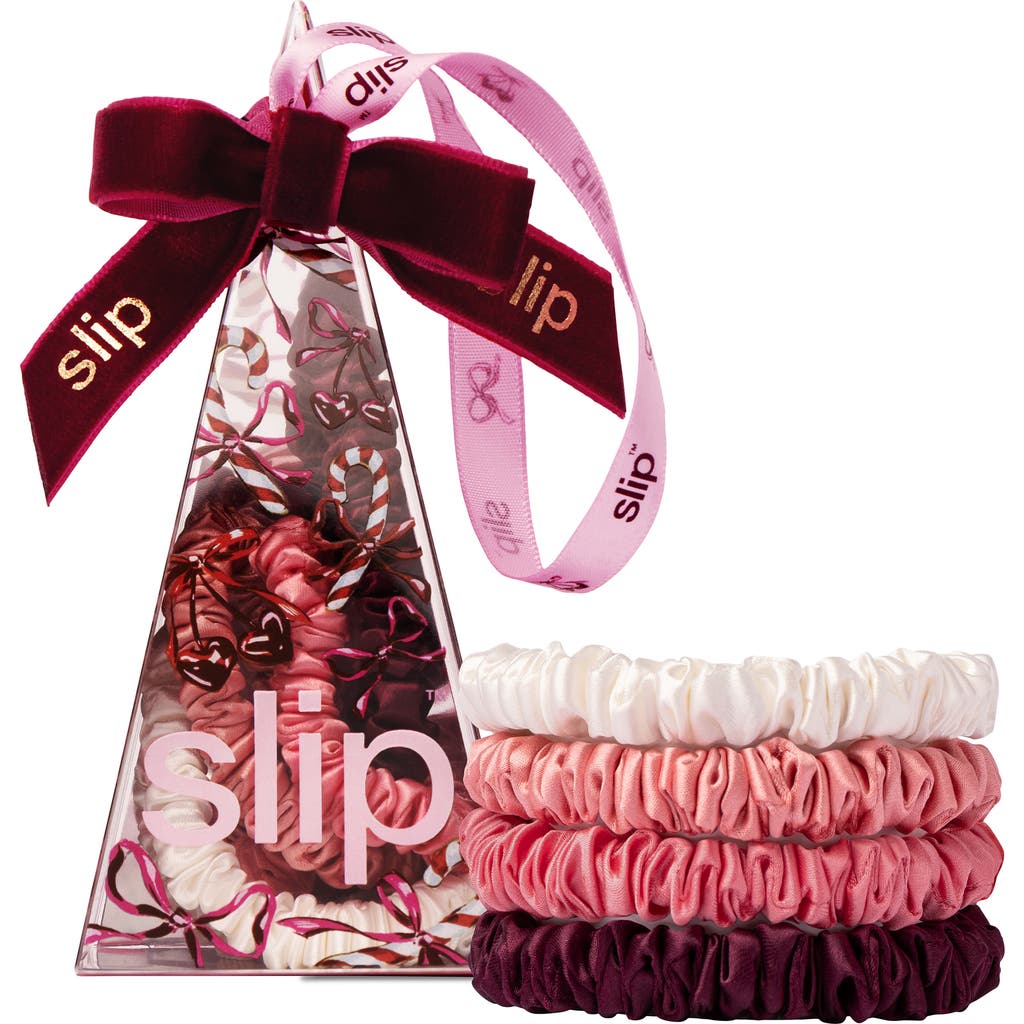Slip Sweetie Pie Skinny Silk Pack Of Four Scrunchie Ornament In Multi