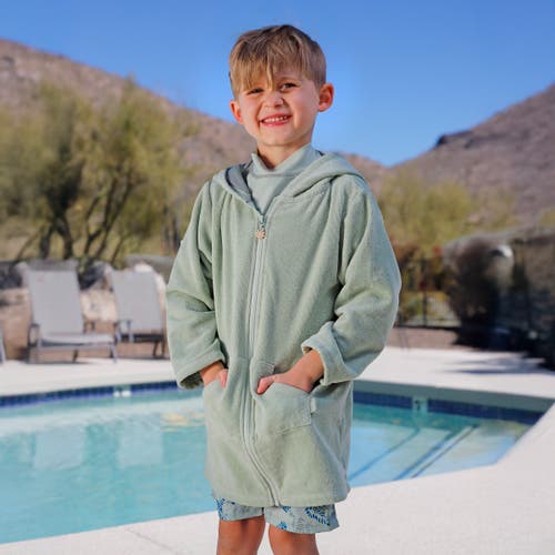 Uv Skinz Hooded Terry Beach Cover-up In Green