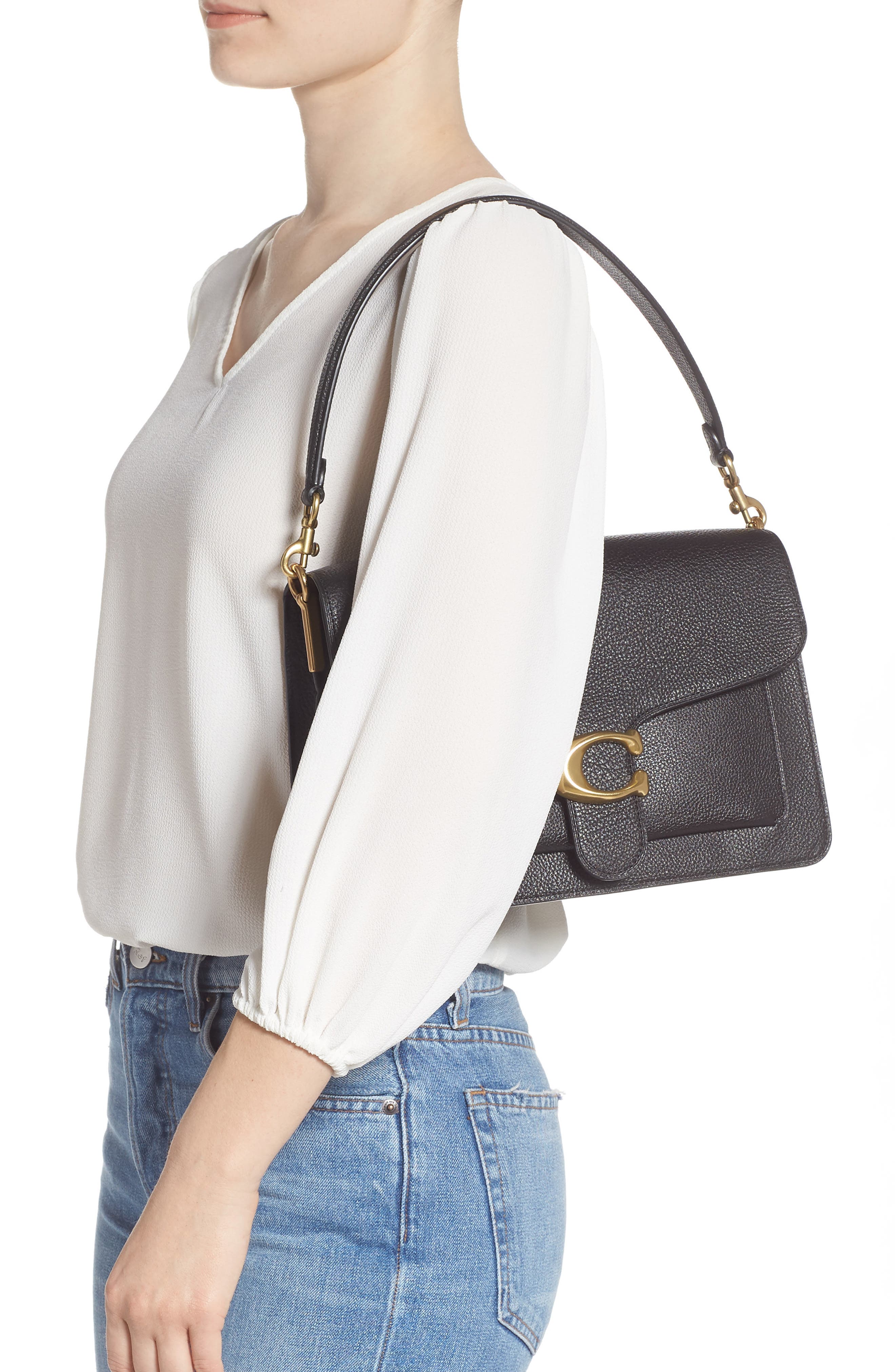 COACH Tabby Leather Shoulder Bag, Alternate, color, 