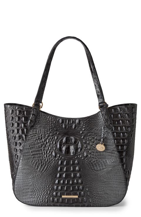 Aliza Croc Embossed Leather Tote