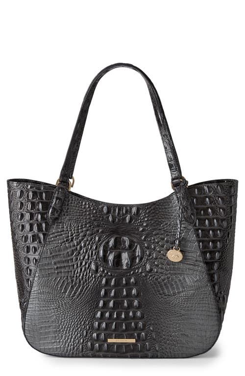 Brahmin Aliza Croc Embossed Leather Tote in Charcoal Melbourne  product