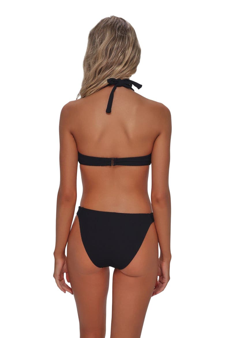 Splash Halter Bikini Swimsuit Top, Alternate, color, Black Pacifica Rib