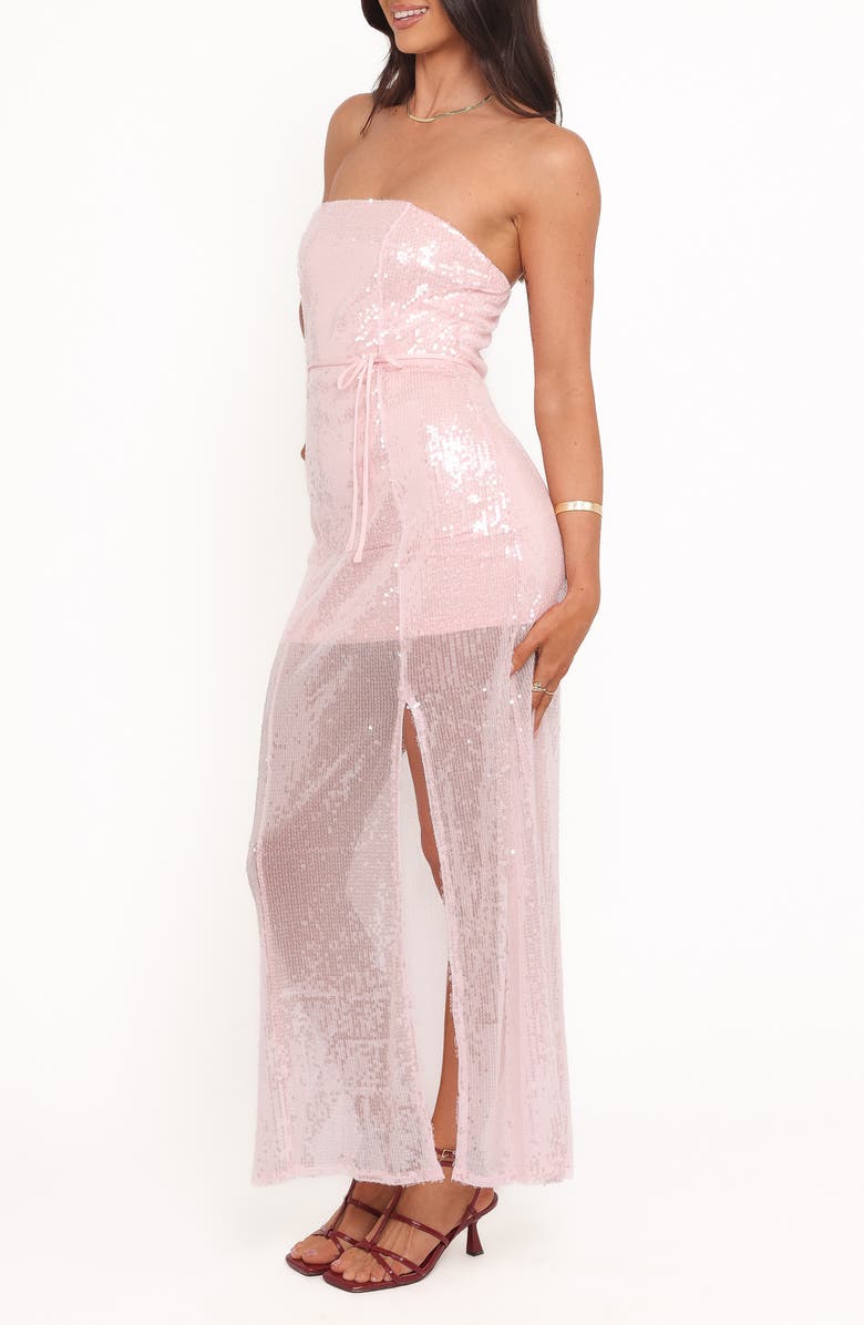Petal & Pup Liliane Sequin Strapless Maxi Dress, Alternate, color, Pink Sequin