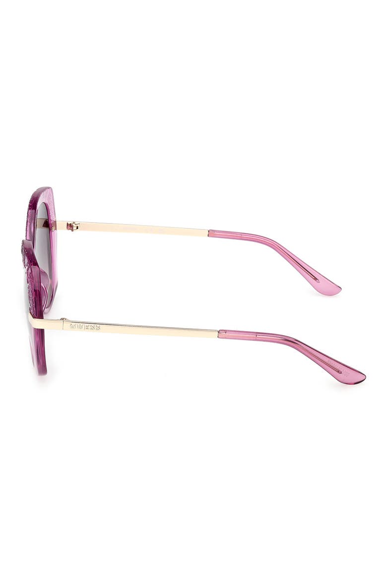 Round Sunglasses, Alternate, color, SHINY VIOLET / GRADIENT SMOKE