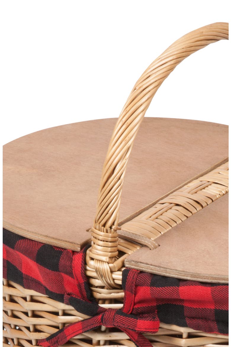 Country Picnic Basket, Alternate, color, RED