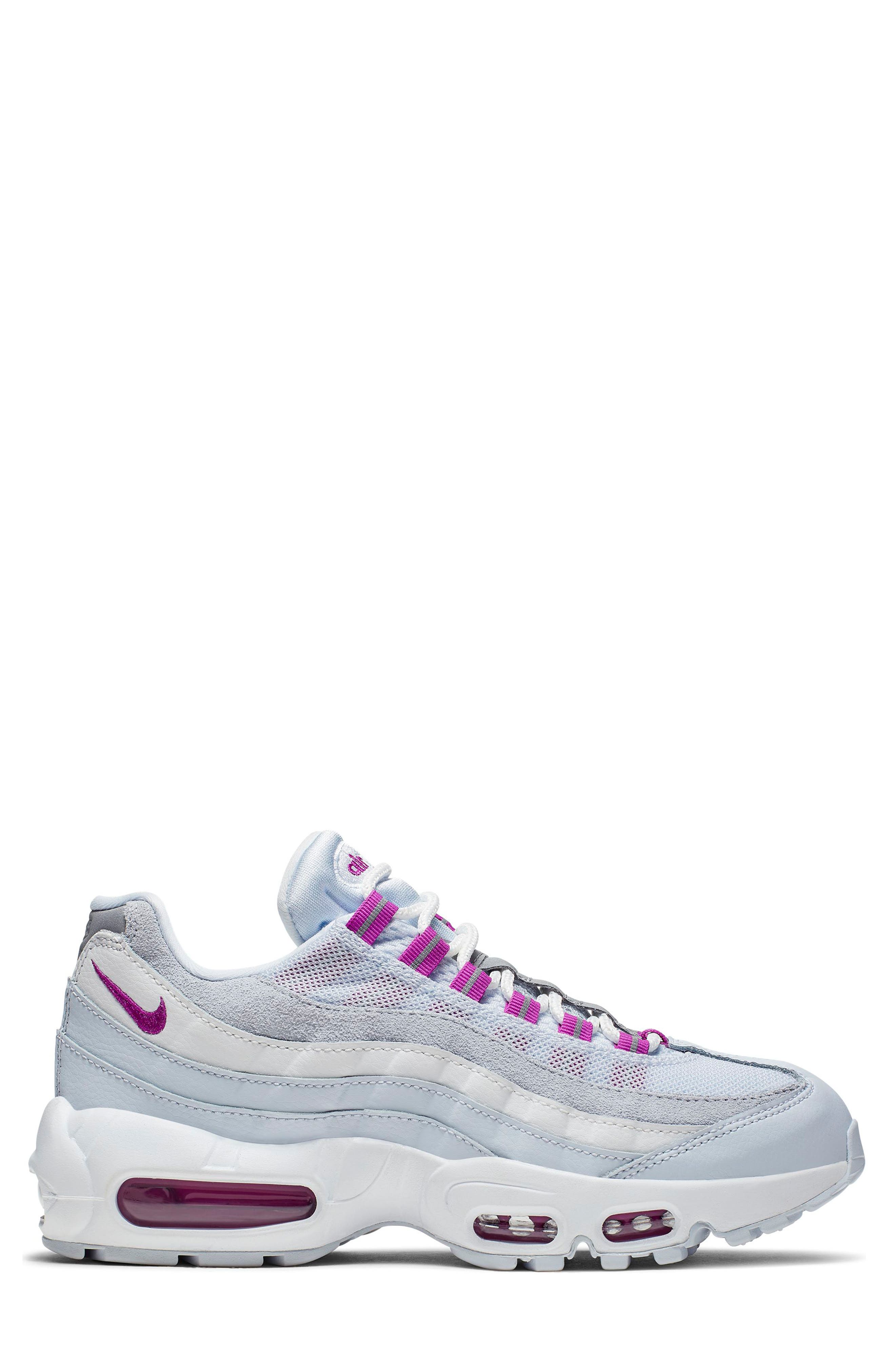 Air Max 95 Sneaker, Alternate, color, FOOTBALL GREY/ VIOLET/ WHITE