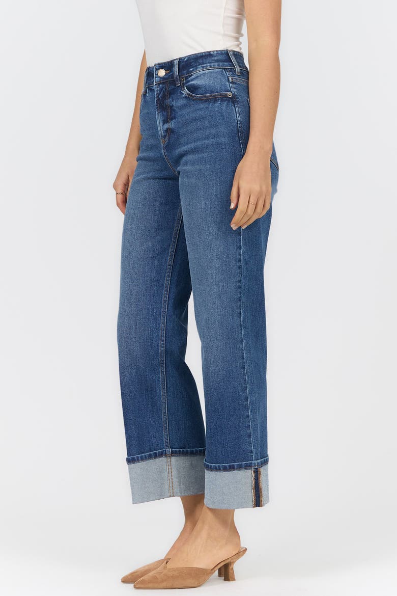 Holly High Waist Cuffed Straight Leg Jeans, Alternate, color, French Street