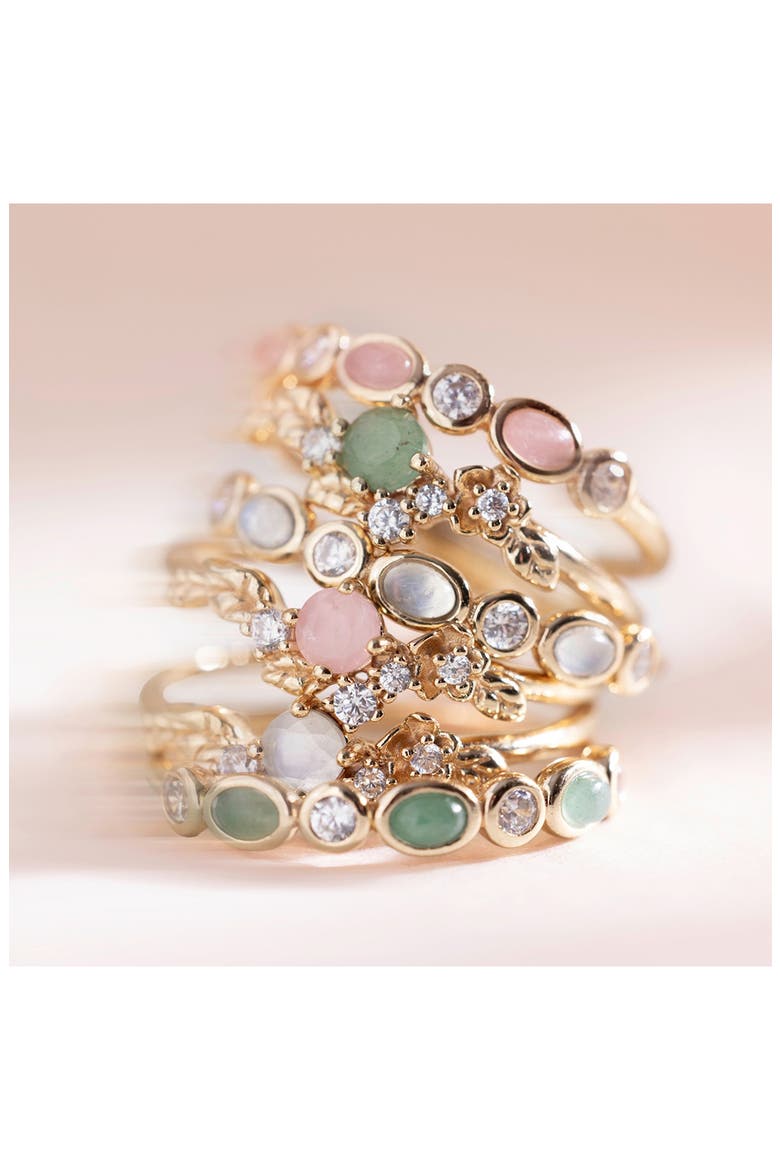 Aura Ring, Alternate, color, GOLD VERMEIL / MOONSTONE