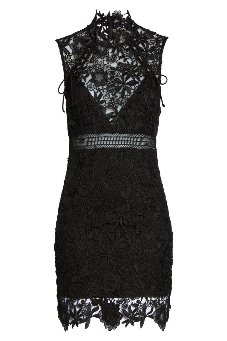 Paris Lace Body-Con Dress, Alternate, color, BLACK