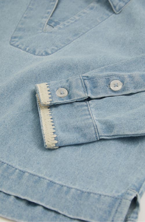 REISS REISS KIDS' DEAN SR. DENIM POPOVER SHIRT