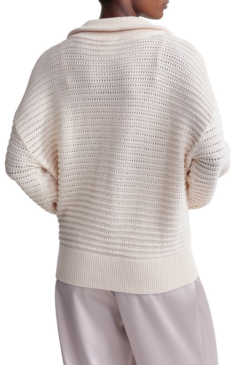 Tara Pointelle Half Zip Sweater