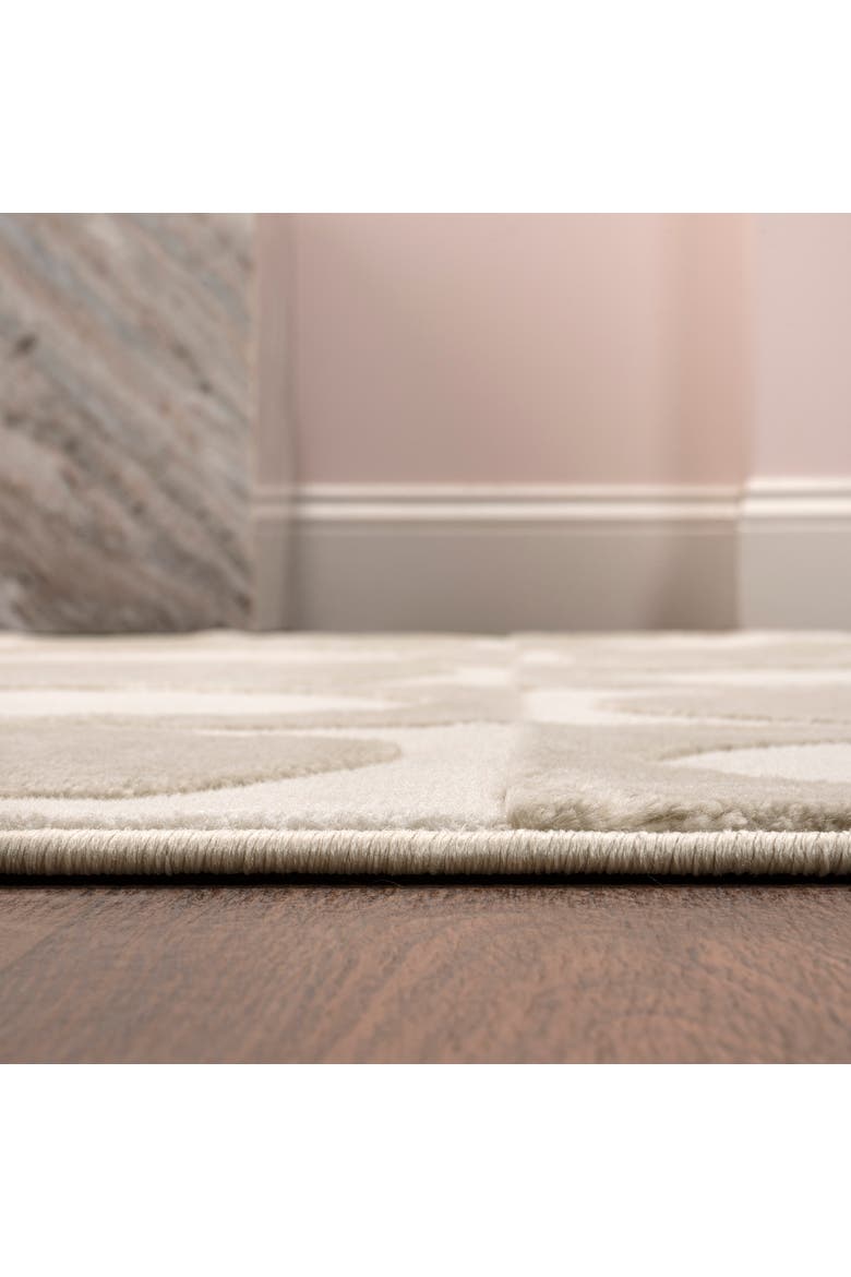 Helena Modern Geometric Circles In Squares High-Low Area Rug, Alternate, color, Beige/Cream